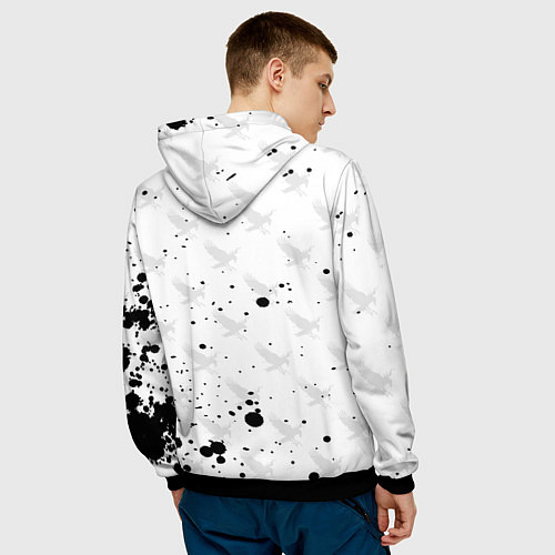 Мужская толстовка Лозунг Карасуно ворон Haikyu!! / 3D-Черный – фото 4