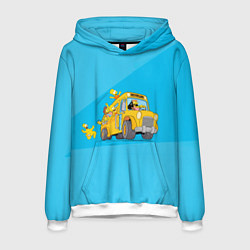 Толстовка-худи мужская Автобус в Неверленд, цвет: 3D-белый