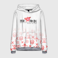Толстовка-худи мужская One Piece резиновый Луффи, цвет: 3D-меланж