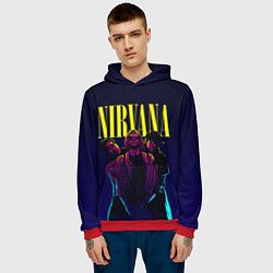 Толстовка-худи мужская Nirvana Neon, цвет: 3D-красный — фото 2