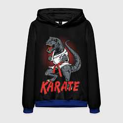 Толстовка-худи мужская KARATE T-REX, цвет: 3D-синий