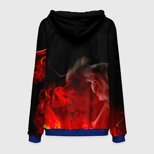 Мужская толстовка Зоро и Луффи в огне One Piece / 3D-Синий – фото 2
