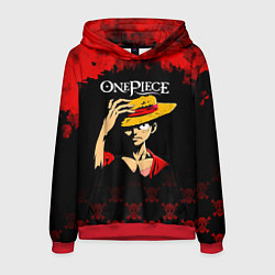 Толстовка-худи мужская Луффи One Piece Большой куш, цвет: 3D-красный