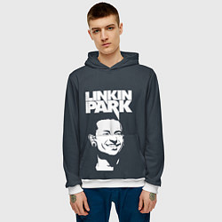 Толстовка-худи мужская ЧЕСТЕР ЛИНКИН ПАРК ЛОГО СПИНА Z, цвет: 3D-белый — фото 2