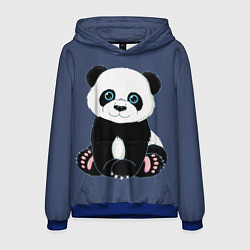 Толстовка-худи мужская Милая Панда Sweet Panda, цвет: 3D-синий