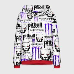 Толстовка-худи мужская PITBULL SYNDICATE X MONSTER, цвет: 3D-красный