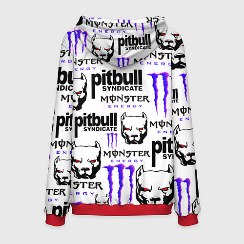 Мужская толстовка PITBULL SYNDICATE X MONSTER / 3D-Красный – фото 2