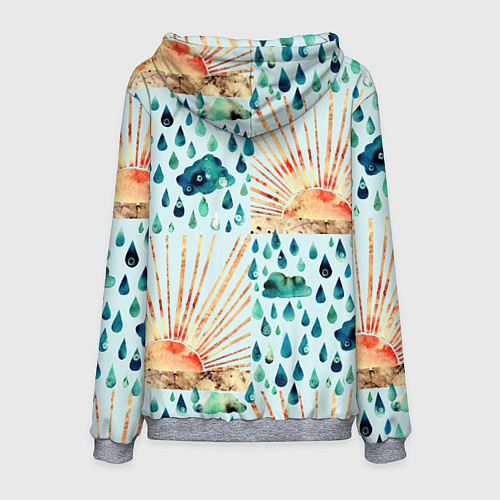 Мужская толстовка Осенний паттерн: Дождь и солнце / 3D-Меланж – фото 2