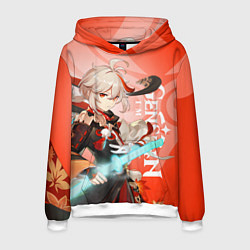 Толстовка-худи мужская Genshin Impact, Кадзуха, цвет: 3D-белый