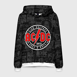 Толстовка-худи мужская AC DC HIGH VOLTAGE, цвет: 3D-белый