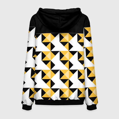 Мужская толстовка Черно-желтый геометрический / 3D-Черный – фото 2