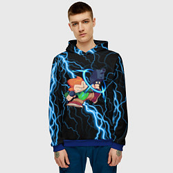 Толстовка-худи мужская Пико Pico Молния, цвет: 3D-синий — фото 2