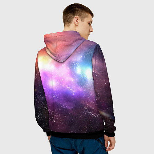 Мужская толстовка Космос, сияние и звезды / 3D-Черный – фото 4