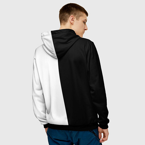 Мужская толстовка ФК ПСЖ PSG BLACK & WHITE / 3D-Черный – фото 4