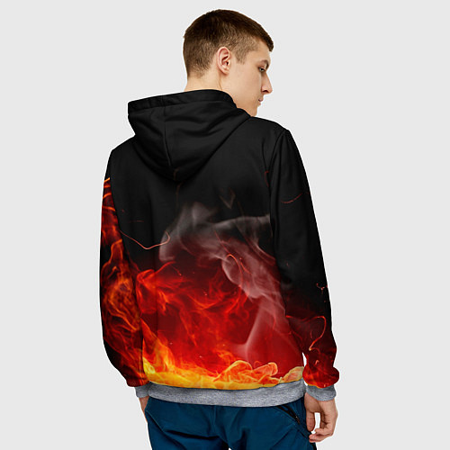 Мужская толстовка Ария в огне / 3D-Меланж – фото 4