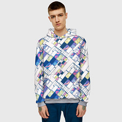 Толстовка-худи мужская Этнический узор пэчворк, цвет: 3D-меланж — фото 2