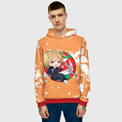 Толстовка-худи мужская Yachi Hitoka Haikyu Волейбол Z, цвет: 3D-красный — фото 2