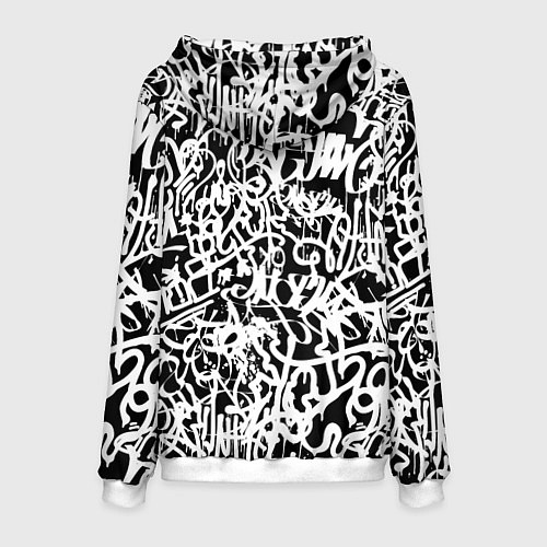 Мужская толстовка Graffiti white on black / 3D-Белый – фото 2
