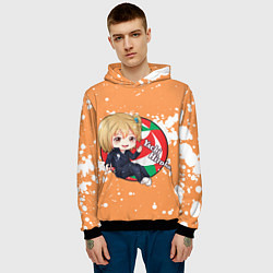 Толстовка-худи мужская Yachi Hitoka Haikyu Волейбол Z, цвет: 3D-черный — фото 2