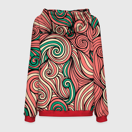 Мужская толстовка Алые листья / 3D-Красный – фото 2