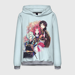 Толстовка-худи мужская Манхва, Облачный цветок, цвет: 3D-меланж