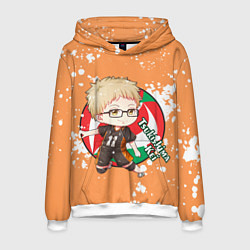 Толстовка-худи мужская Tsukishima Kei Haikyu Волейбол Z, цвет: 3D-белый