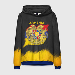 Толстовка-худи мужская Yellow and Black Armenia, цвет: 3D-синий