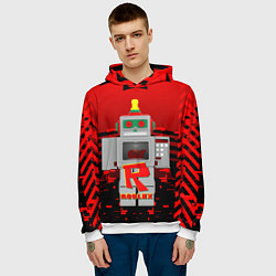 Толстовка-худи мужская ROBO ROBLOX РОБЛОКС Z, цвет: 3D-белый — фото 2