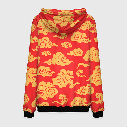 Мужская толстовка Западный узор облаков / 3D-Черный – фото 2