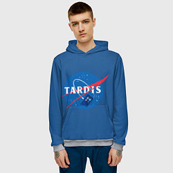 Толстовка-худи мужская Тардис в космосе, цвет: 3D-меланж — фото 2