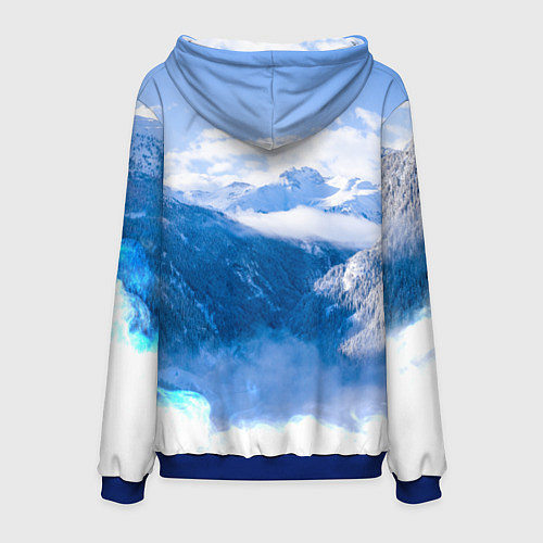 Мужская толстовка Печать Велеса Волчья лапа / 3D-Синий – фото 2