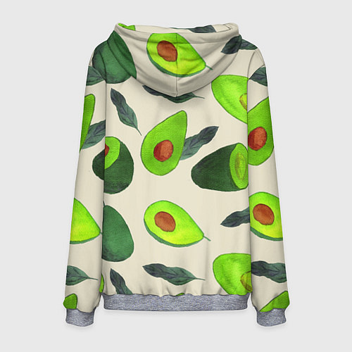Мужская толстовка Авокадо - фруктовый паттерн / 3D-Меланж – фото 2
