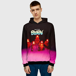 Толстовка-худи мужская Deep Purple - Burn, цвет: 3D-черный — фото 2