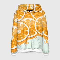 Толстовка-худи мужская АПЕЛЬСИН ORANGE, цвет: 3D-белый