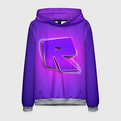 Толстовка-худи мужская ROBLOX NEON LOGO РОБЛОКС, цвет: 3D-меланж