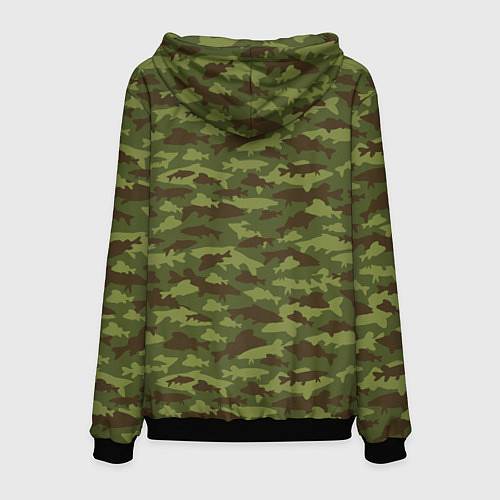 Мужская толстовка Рыбак камуфляж из рыб / 3D-Черный – фото 2