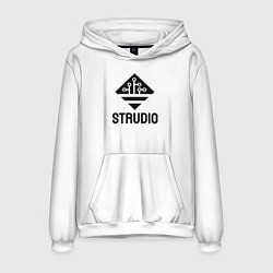 Толстовка-худи мужская Strudio logo white, цвет: 3D-белый