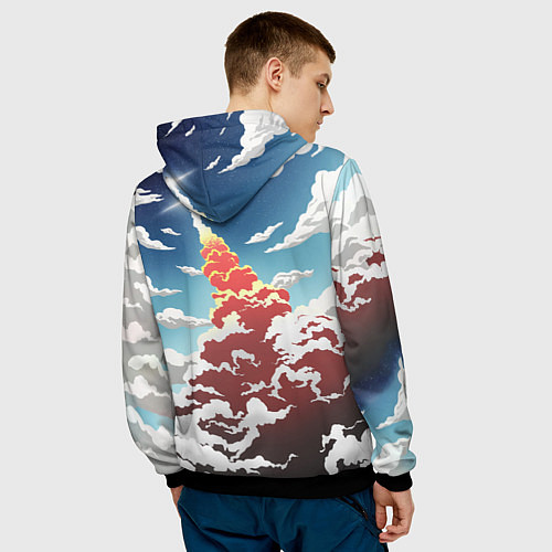 Мужская толстовка Ракета SpaceX / 3D-Черный – фото 4