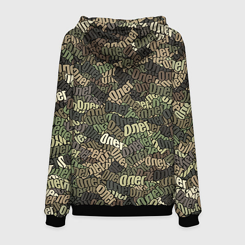 Мужская толстовка Именной камуфляж Олег / 3D-Черный – фото 2
