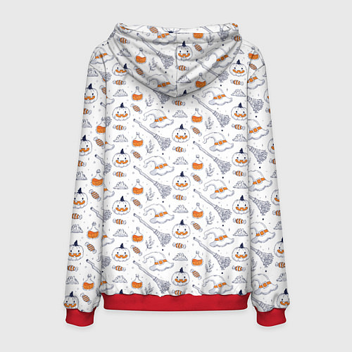 Мужская толстовка Patern Halloween 6 / 3D-Красный – фото 2