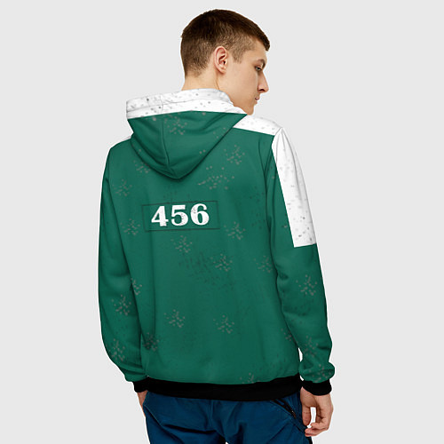 Мужская толстовка Игра в кальмара: Униформа 456 / 3D-Черный – фото 4