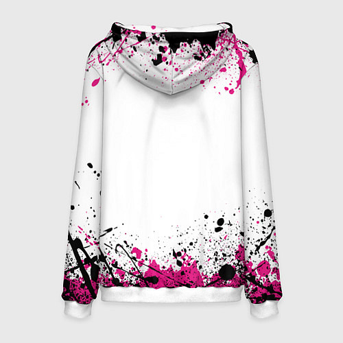 Мужская толстовка ИГРА В КАЛЬМАРА, СТРАЖИ БРЫЗГИ КРАСОК / 3D-Белый – фото 2