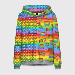 Толстовка-худи мужская POP IT СМАЙЛЫ, цвет: 3D-меланж