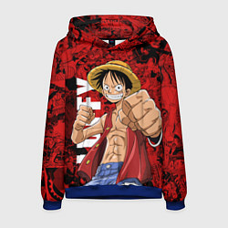 Толстовка-худи мужская Манки Д Луффи, One Piece, цвет: 3D-синий