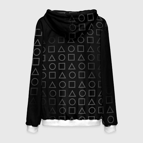 Мужская толстовка ИГРА В КАЛЬМАРА, ФИГУРЫ ГЕОМЕТРИЧЕСКИЙ УЗОР / 3D-Белый – фото 2