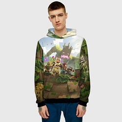 Толстовка-худи мужская МАЙНКРАФТ ГЕРОИ ПРОТИВ ЗЛА, цвет: 3D-черный — фото 2