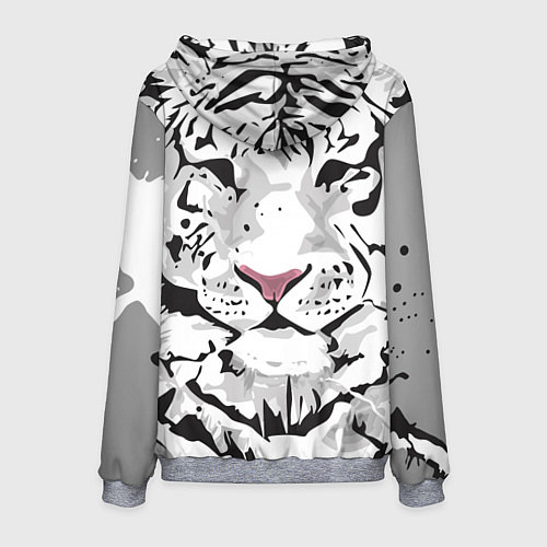 Мужская толстовка Белый снежный тигр / 3D-Меланж – фото 2