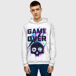 Толстовка-худи мужская Game OVER - NEON 3D, цвет: 3D-белый — фото 2