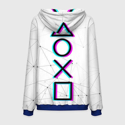 Мужская толстовка Game OVER - NEON 3D / 3D-Синий – фото 2