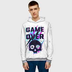 Толстовка-худи мужская Game OVER - NEON 3D, цвет: 3D-меланж — фото 2